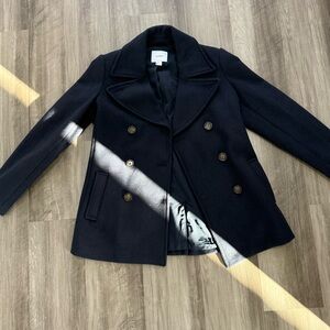 Women's Soft-Brushed Navy Blue Peacoat